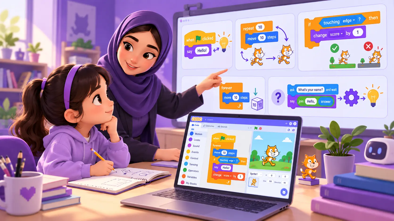 آموزش مفهومی منطق برنامه نویسی با اسکرچ در دانشیار